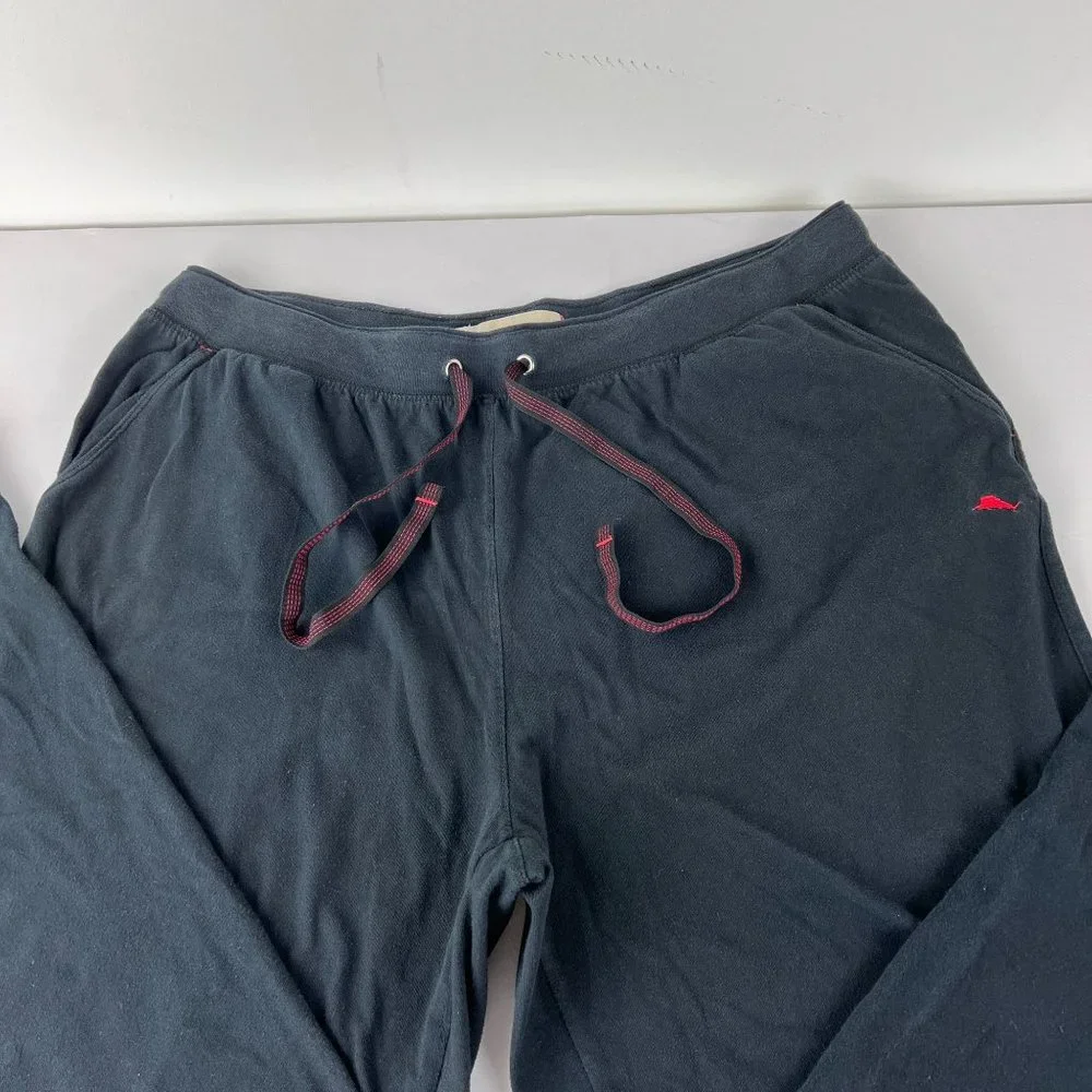 Tommy Bahama Black Sweatpants‎ Straight Drawstring Pockets Men's Size XL/EG
